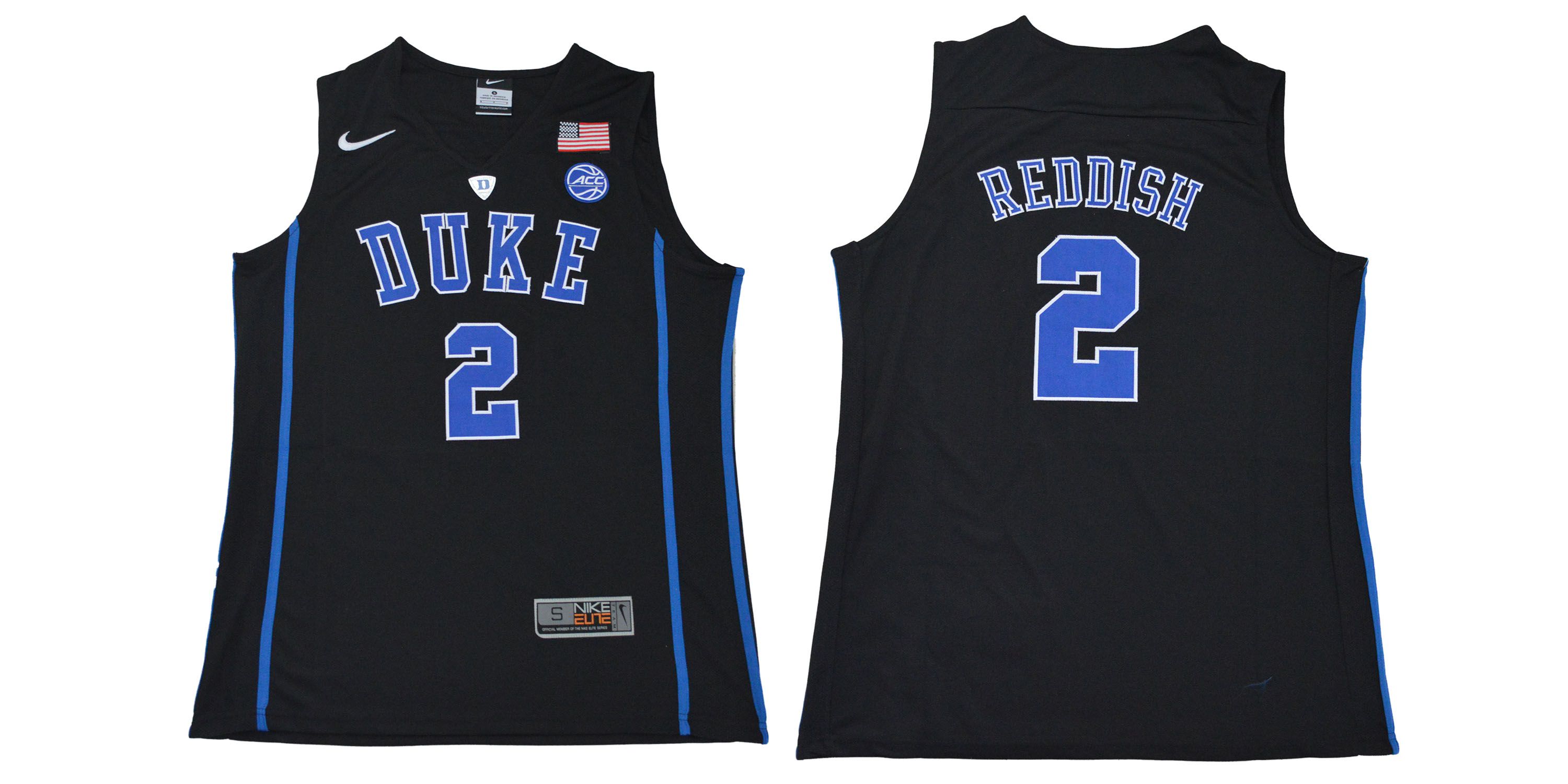 Men Duke Blue Devils 2 Reddish Black NBA NCAA Jerseys